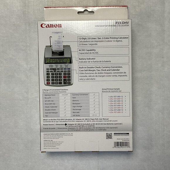 New Canon P23-DHV-3 Printing Calculator, 2279C001 - Picture 2 of 2